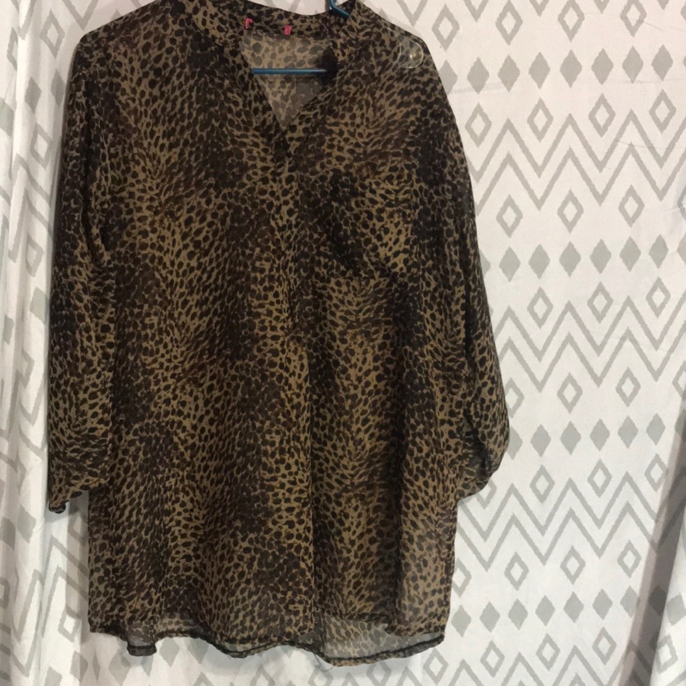 Sheer Cheetah Print Blouse